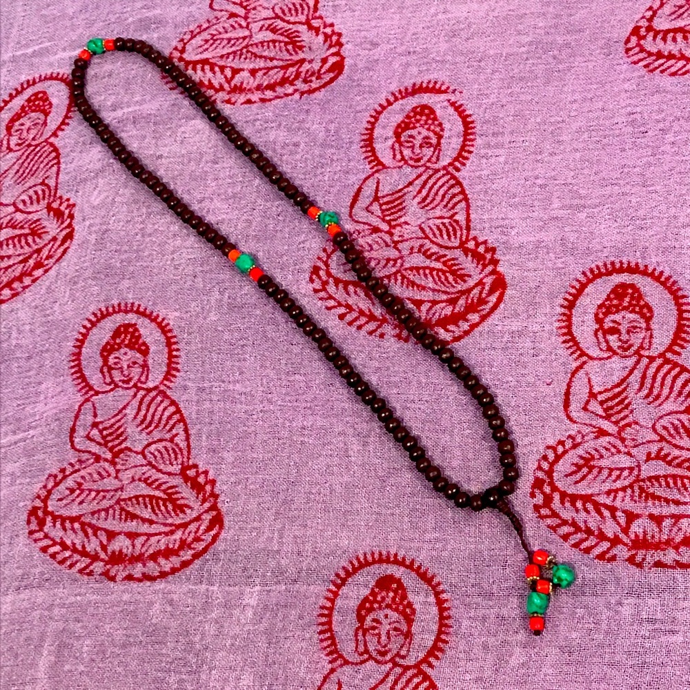 Rosewood & Turquoise Mala Beads